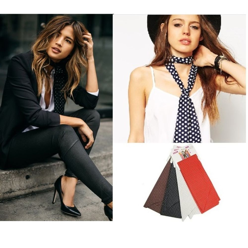 🎅🏻 Polka Dot Design Skinny Scarf/Belt